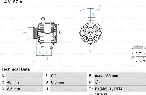 BOSCH 0 986 042 720 - Alternador www.parts5.com