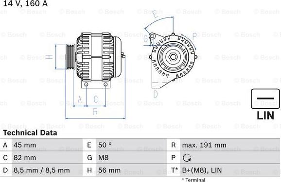 BOSCH 0 986 047 500 - Generator / Alternator www.parts5.com