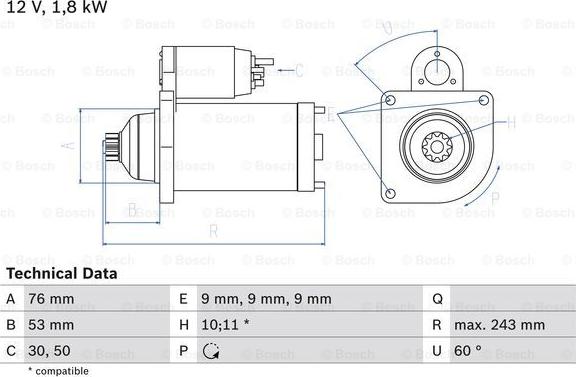 BOSCH 0 986 016 990 - Стартер www.parts5.com