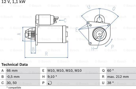 BOSCH 0 986 016 400 - Стартер www.parts5.com