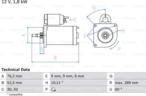 BOSCH 0 986 016 190 - Стартер www.parts5.com