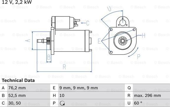 BOSCH 0 986 016 340 - Стартер www.parts5.com