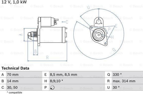 BOSCH 0 986 018 570 - Startér www.parts5.com