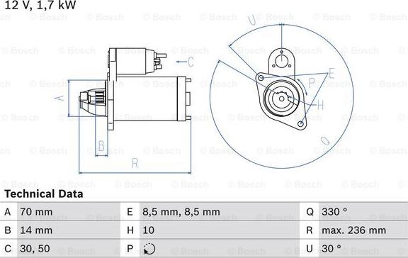 BOSCH 0 986 018 180 - Żtartér www.parts5.com