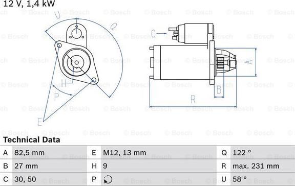 BOSCH 0 986 018 340 - Önindító www.parts5.com