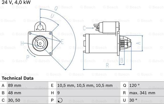 BOSCH 0 986 013 490 - Starter www.parts5.com