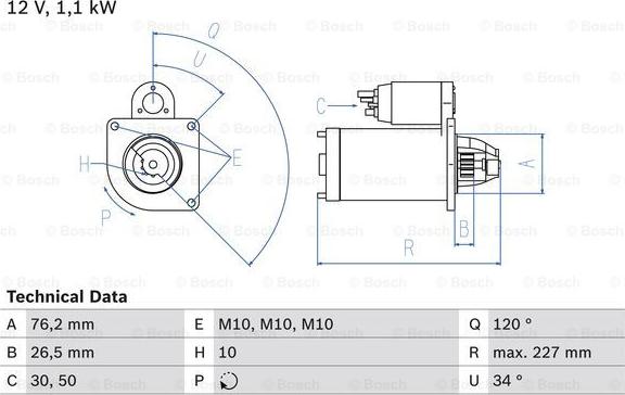 BOSCH 0 986 017 060 - Стартер www.parts5.com