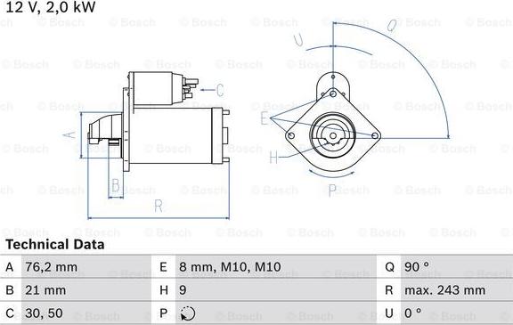 BOSCH 0 986 017 300 - Startér www.parts5.com