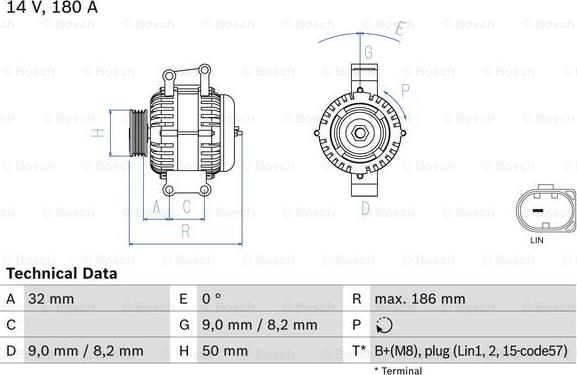 BOSCH 0 986 084 590 - Alternator www.parts5.com