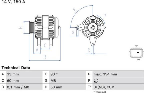 BOSCH 0 986 084 690 - Генератор www.parts5.com