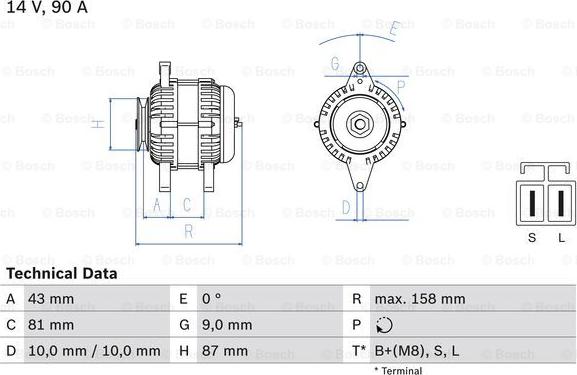 BOSCH 0 986 080 430 - Alternator www.parts5.com