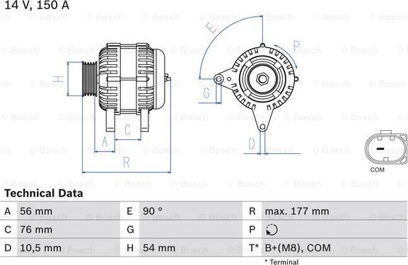 BOSCH 0 986 080 580 - Γεννήτρια www.parts5.com