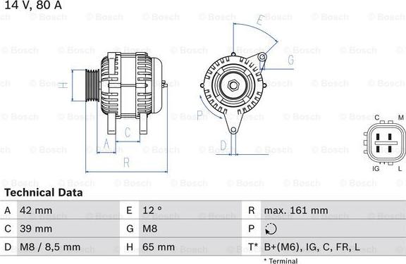 BOSCH 0 986 080 570 - Generaator www.parts5.com