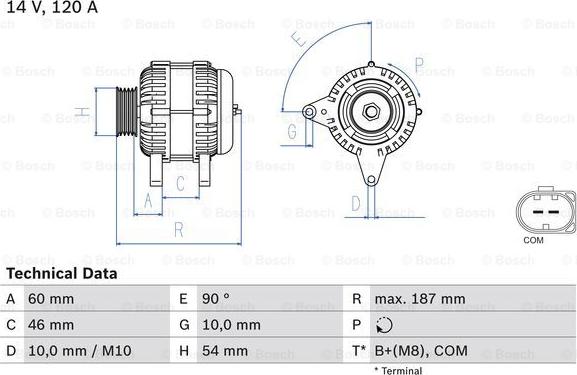 BOSCH 0 986 080 350 - Alternator www.parts5.com