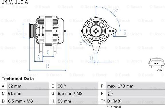 BOSCH 0 986 083 980 - Alternador www.parts5.com