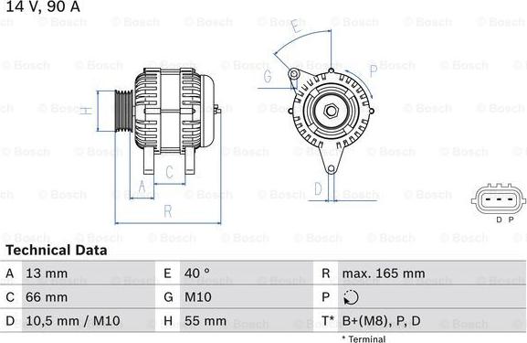 BOSCH 0 986 082 430 - Alternator www.parts5.com