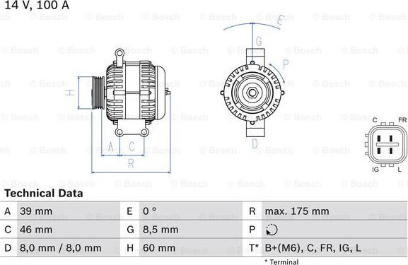 BOSCH 0 986 082 420 - Alternator www.parts5.com