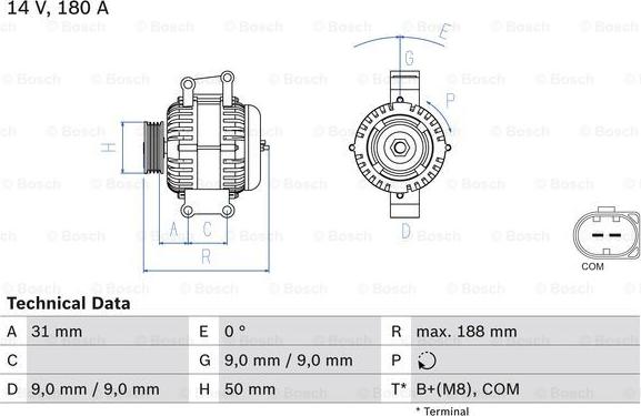 BOSCH 0 986 082 500 - Generaator www.parts5.com