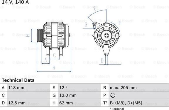 BOSCH 0 986 082 620 - Alternator www.parts5.com