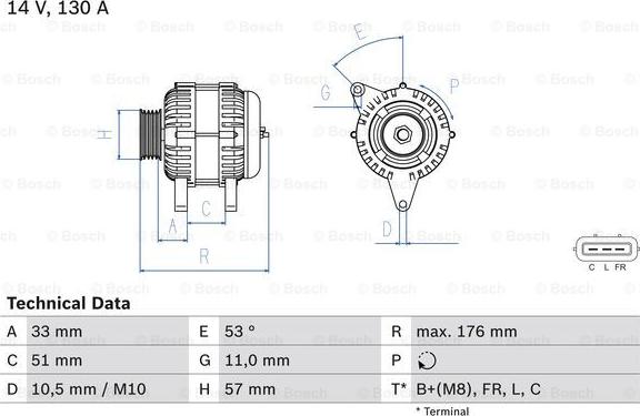 BOSCH 0 986 082 820 - Alternator www.parts5.com