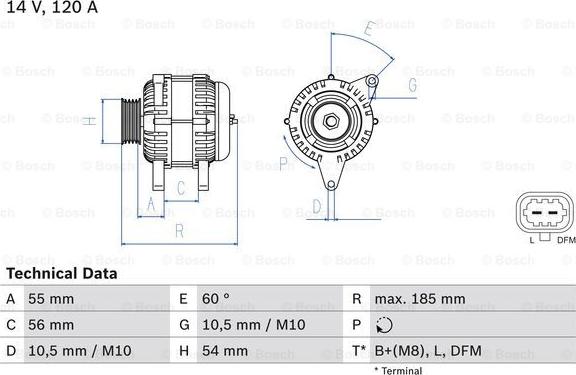 BOSCH 0 986 082 380 - Alternador www.parts5.com