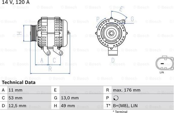 BOSCH 0 986 082 220 - Generaator www.parts5.com