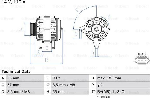 BOSCH 0 986 082 730 - Генератор www.parts5.com