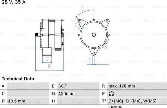 BOSCH 0 986 037 440 - Generator www.parts5.com