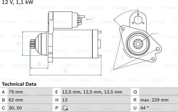 BOSCH 0 986 029 110 - Стартер www.parts5.com