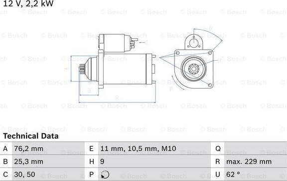 BOSCH 0 986 024 050 - Motor de arranque www.parts5.com