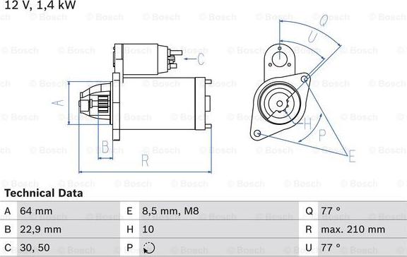 BOSCH 0 986 025 080 - Marş motoru www.parts5.com