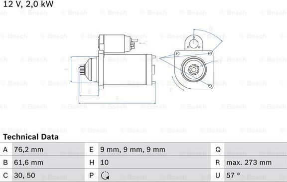 BOSCH 0 986 021 870 - Önindító www.parts5.com