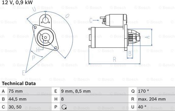 BOSCH 0 986 023 520 - Starter www.parts5.com