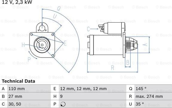 BOSCH 0 986 023 860 - Starter parts5.com