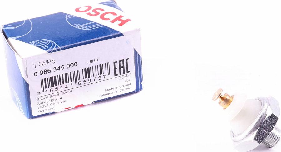 BOSCH 0 986 345 000 - Αισθητήρας, πίεση λαδιού www.parts5.com