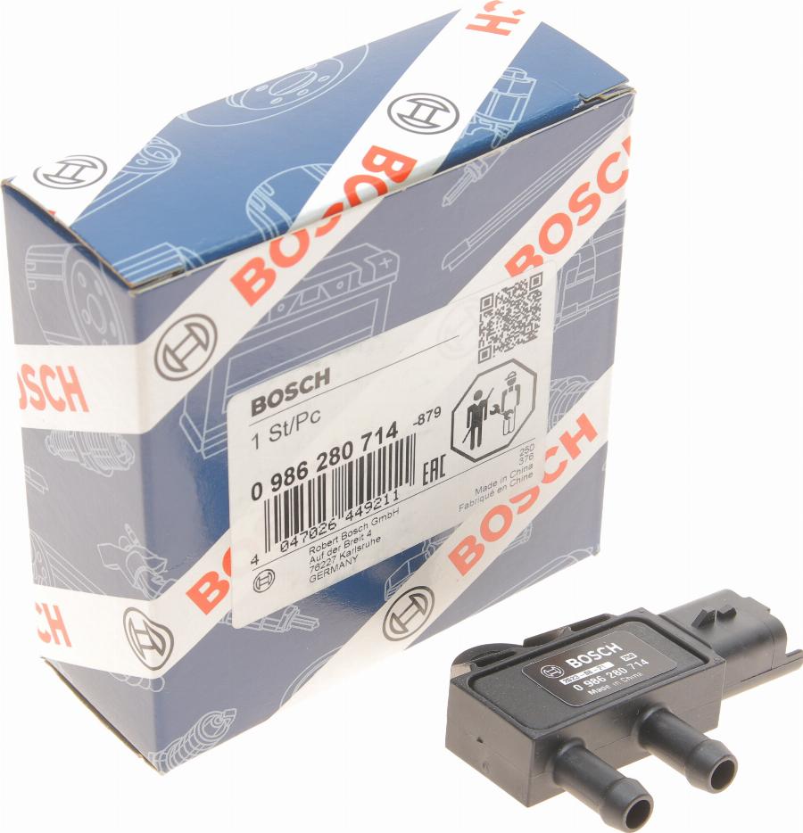 BOSCH 0 986 280 714 - Sensori, pakokaasupaine www.parts5.com