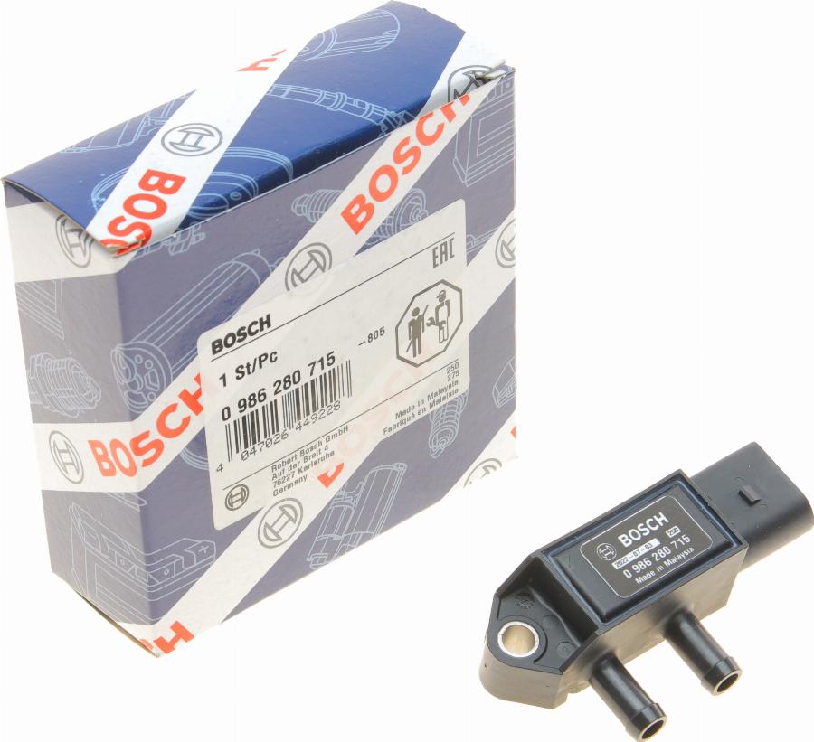 BOSCH 0 986 280 715 - Sensor, exhaust pressure www.parts5.com