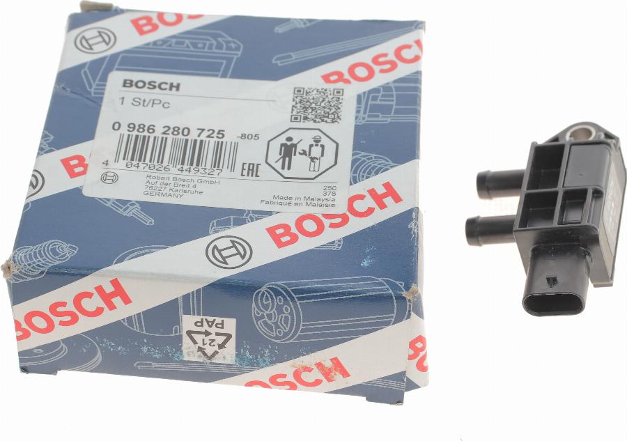 BOSCH 0 986 280 725 - Senzor, presiune gaze evacuare www.parts5.com