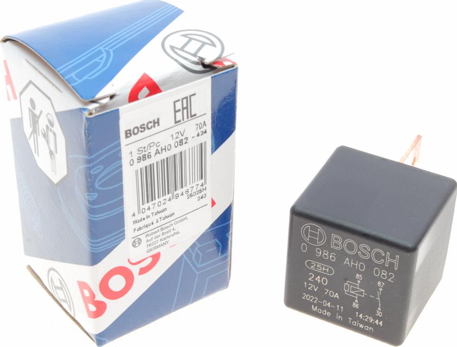 BOSCH 0 986 AH0 082 - Ρελέ, ρεύμα λειτουργίας www.parts5.com