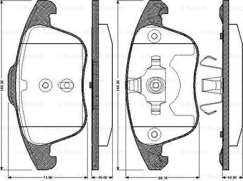 BOSCH 0 986 TB2 950 - Kit de plaquettes de frein, frein à disque www.parts5.com