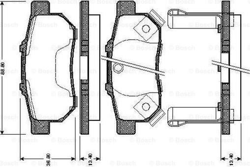 BOSCH 0 986 TB2 573 - Zestaw klocków hamulcowych, hamulce tarczowe www.parts5.com