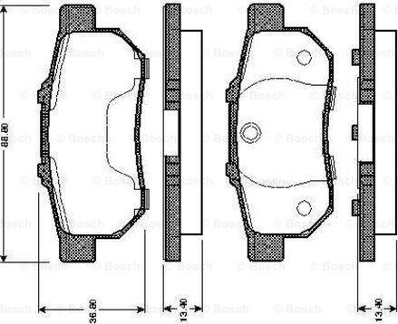 BOSCH 0 986 TB2 121 - Тормозные колодки, дисковые, комплект www.parts5.com