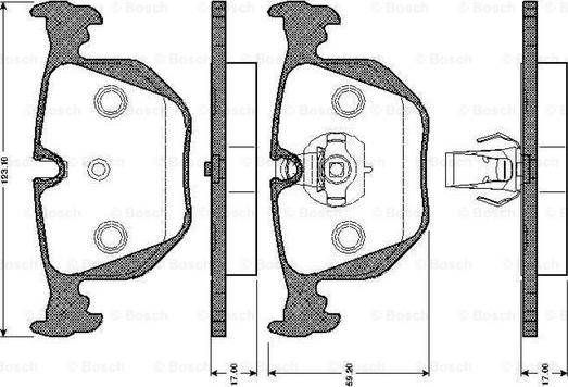 BOSCH 0 986 TB2 205 - Тормозные колодки, дисковые, комплект www.parts5.com