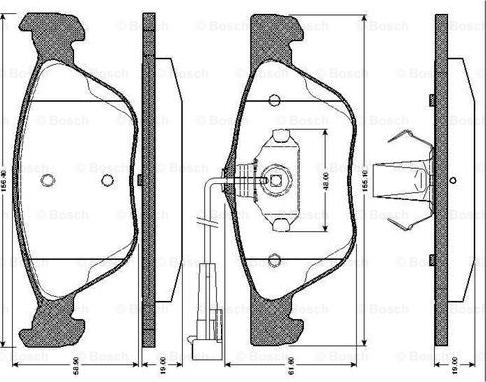 BOSCH 0 986 TB2 286 - Komplet zavornih oblog, ploscne (kolutne) zavore parts5.com