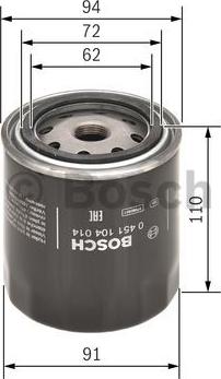 BOSCH 0 451 104 014 - Filtru ulei www.parts5.com