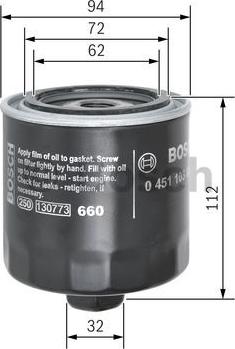 BOSCH 0 451 103 084 - Oil Filter parts5.com