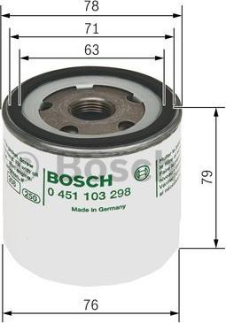 BOSCH 0 451 103 298 - Oljni filter www.parts5.com