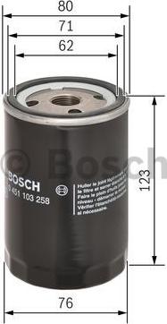 BOSCH 0 451 103 258 - Маслен филтър www.parts5.com