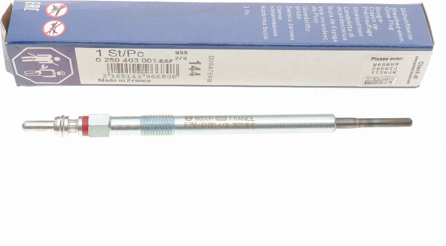 BOSCH 0 250 403 001 - Vzigalne svecke www.parts5.com