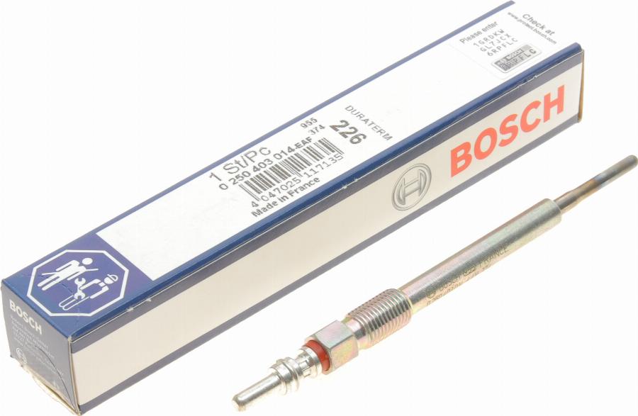 BOSCH 0 250 403 014 - Bougie de préchauffage www.parts5.com